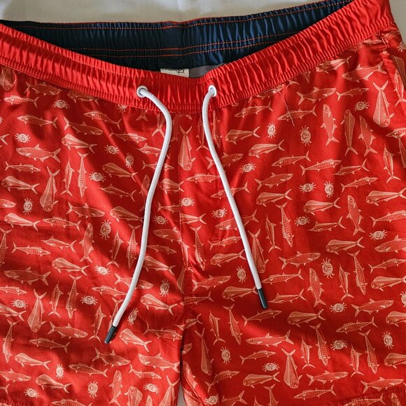 Reel Life Men's Orange Drawstring Waist Swim Trunks 6" Volley Short Size XL - Picture 8 of 14